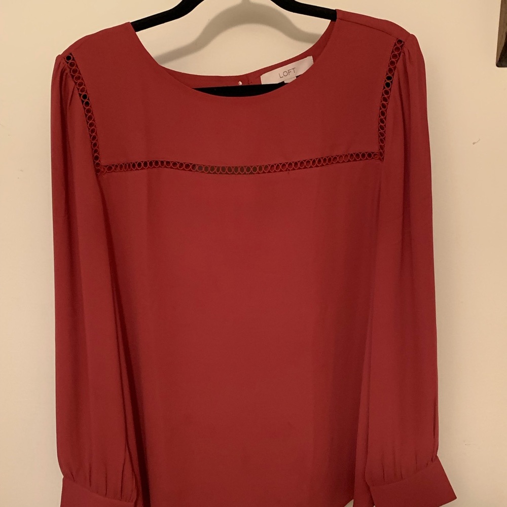 Loft dark orange gorgeous blouse size XL